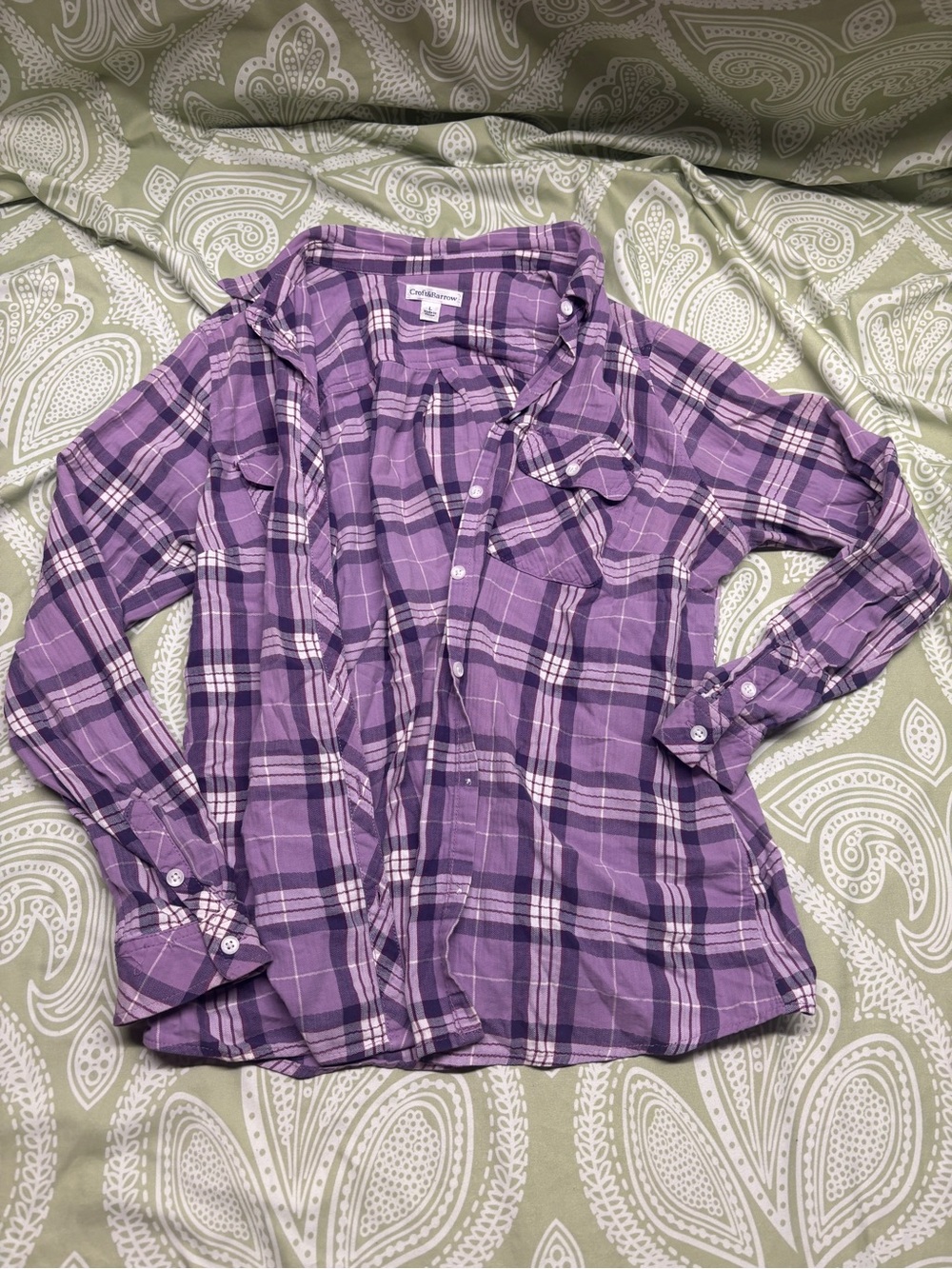 ⚛️croft & barrow Purple Plaid Button-Down Shirt